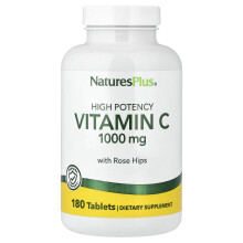 NaturesPlus, Korkean Potenssin Vitamiini C Rosehipin kanssa, 1,000 mg, 180 Tablettia