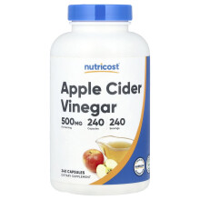 Nutricost, Apfelweinessig, 500 mg, 240 Kapseln
