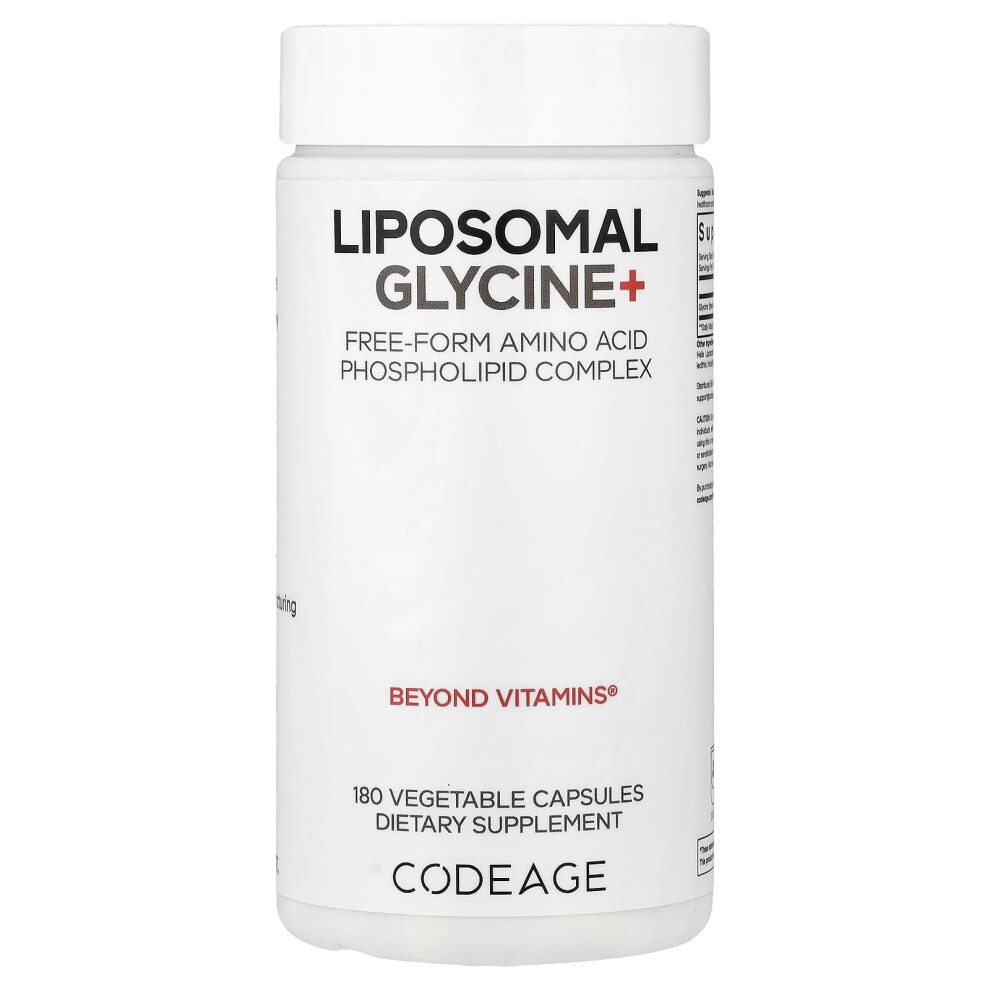 Codeage , Liposomal Glycine+, 180 Vegetable Capsules (500 Mg Per Capsule)