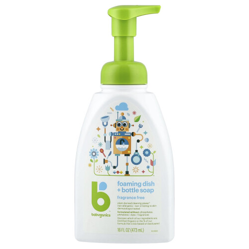 Babyganics, Φοαμίζοντας Πιάτο + Βάτσο Σαπουνιού, Χωρίς Άρωμα, 16 fl oz (473 ml)