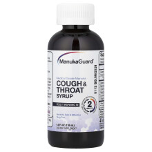 ManukaGuard, Syrop na kaszel i gardło, Medyczna stopa miodu manuka, 4 fl oz (118 ml)