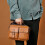Ανδρική τσάντα ώμου Casual Crossbody, ανοιχτό καφέ, PU, ελαφριά και ρυθμιζόμενη 8