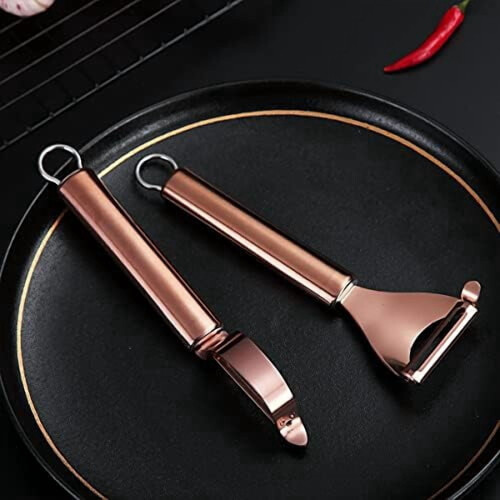 Σετ αποφλοιωτών πατάτας Rose Gold 2 τεμαχίων από ανοξείδωτο ατσάλι 2