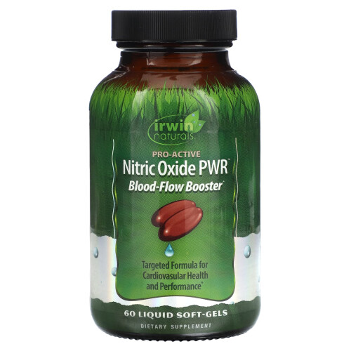 Irwin Naturals, Νιτρίκο Οξείδιο PWR, Βοηθητικό Ροής Αίματος, 60 Liquid Soft-Gels