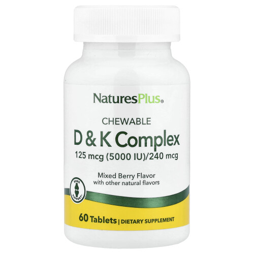 NaturesPlus, Ψιλοκομμένα Δ & Κ Σύνθετο, Μικτές Φρούτα, 60 Τάμπλες