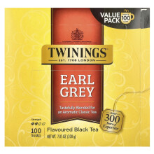 Twinings, Flavkovaný Černý Čaj, Earl Grey , 100 Čajových Váfcí, 7,05 oz (200 g)