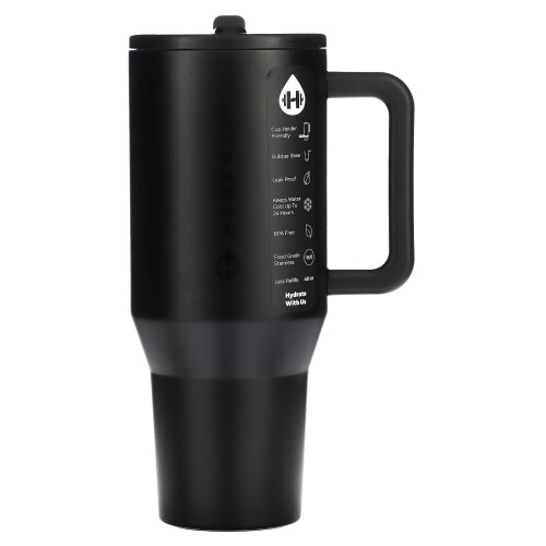 HydroJug, Rejse-Tumbler, Sort, 40 oz