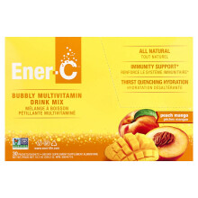 Ener-C, Vitamín C, Multivitamínový Pijací Roztok, Peach Mango, 1 000 mg, 30 Zásobníkov, 0,3 oz (9,64 g) Každý