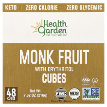 Health Garden, Monk Fruit With Erythritol Cubes, 48 Cubes, 7,62 oz (216 g)