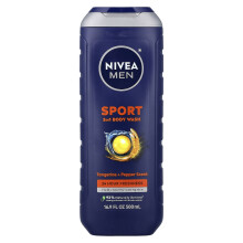 Nivea, Mannen, Sport Body Wash, Tangerijn & Peper, 16,9 fl oz (500 ml)