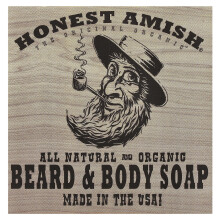 Honest Amish, Slick Skæg & Krop Bar Soap, 1 Bar