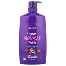 Aussie, Total Miracle, Kasvohuokosöljy Shampoo, Kaikille Hiukkastyyppien, 26,2 fl oz (778 ml)