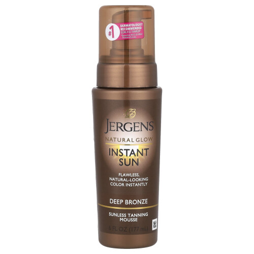 Jergens, Φυσική Γυαλί, Αυτόματος Ήλιος, Μουσούκι Χαλάρωσης Χρωμάτων, Deep Bronze, 6 fl oz (177 ml)