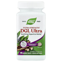 Nature's Way, DGL Ultra, Extra Starker Verdauungshilfe, Schokolade, 75 mg, 90 Kauterbarer Tabletten