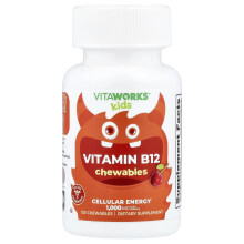 VitaWorks, Dzieci, Witamina B12, Czereśnia, 120 kęsów