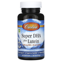 Carlson, Super DHA Plus Luteïne, 60 Zachte Capsules