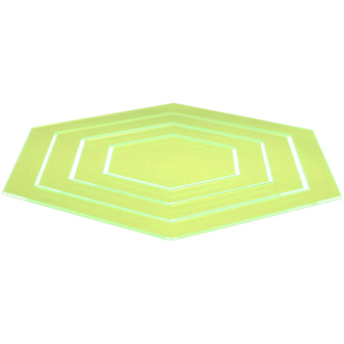 Regla hexagonal de acrílico transparente para acolchado, 22 cm. 2