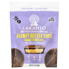 Lakanto, Donkere Chocolade Peanut Butter Cups, 6 Cups, 3,17 oz (90 g)