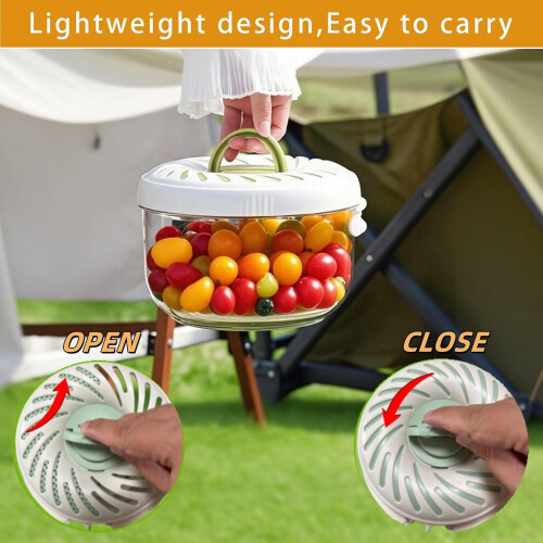 2.85QT Fruit Washing Bowl with Strainer, Lid & Ice Pack 2