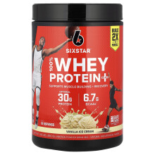 SIXSTAR, Proteína de Leche Entera al 100%, Crema de Vanilia, 1.81 lbs (821 g)