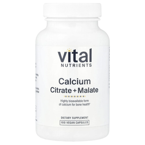 Vital Nutrients Vital Nutrients, Κάλσιου (Citrate/Malate), 100 Βηγανικά Φύλλα
