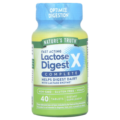 Nature's Truth, Ταχεία Δράση Lactose Διάλυσης X Complete, 40 Πιλάκια (90 mg ανά Πιλάκι)
