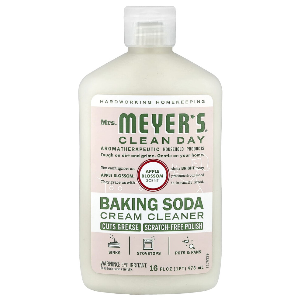 Mrs. Meyers Clean Day Cream Baking Soda Cleanser, Apple Blossom, 16 Fl Oz (473 Ml)