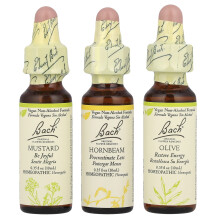 Bach, Pôvodné Kvety Léčivky, Mentálna Energií Kit, Emocionálne Vzhurky a Dovolenky, 3 Droppers, 0.35 fl oz (10 ml) Each