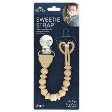 itzy ritzy, Sweetie Strap, Silicone Pacifier Clip, 0 + Maanden, Toast, 1 Count