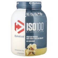 Dymatize, ISO100 Hidrolizado, 100% Proteína Isolada de Leche, Gourmet Vanilla, 3 lb (1.4 kg)