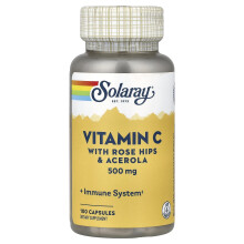 Solaray, Vitamin C mit Rosenbeeren & Acerola, 500 mg, 100 Kapseln