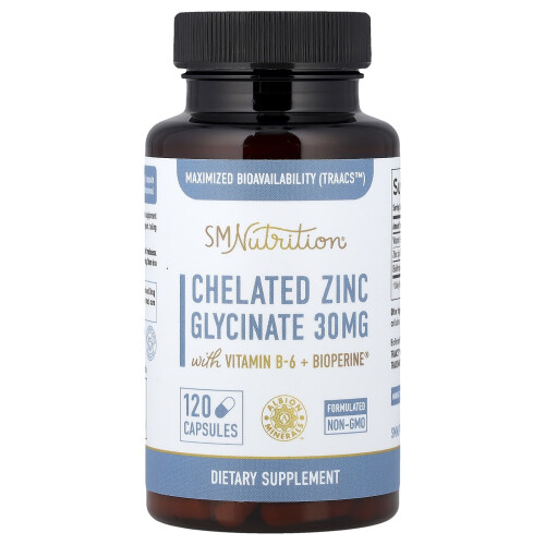 SMNutrition, Zinco Glicinato Complexado, 120 Comprimidos