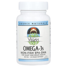 Source Naturals, vegane Omega-3s Non-Fisch EPA-DHA, 300 mg, 30 vegane Weichgelatine-Kapseln