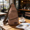 Vattentät axelväska brun unisex 1 st 4