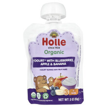 Holle, Biologische Yogurt Met Blauwbessen, Appel & Banan, 8+ Maanden, 3 oz (85 g)