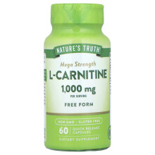 Nature's Truth, Mega Strength L-Carnitine, 1,000 mg, 60 Quick Release Capsules (500 mg Per Capsule)