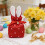 Rabbit Ear Drawstring Gift Bag – Fabric, Heart Print, 4