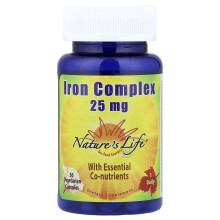 Nature's Life, Complex de Fier, 50 Capsule Vegetarian