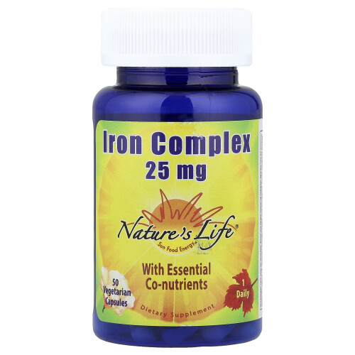 Nature's Life, Complexo de Ferro, 50 Comprimidos Vegetarianos