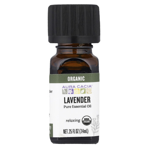 Aura Cacia, Πραγματική Βιολογική Λάδι, Οργανική Λεβάντε, 0.25 fl oz (7.4 ml)