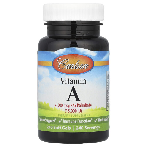 Carlson, Βιταμίνη A, 4,500 mcg RAE (15,000 IU), 240 Σοφτγέλ