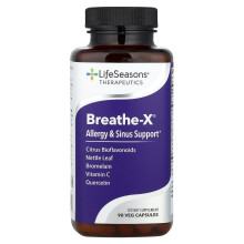 LifeSeasons, Breathe-X, Allergieën & Sinus Ondersteuning, 90 Veg Capsules