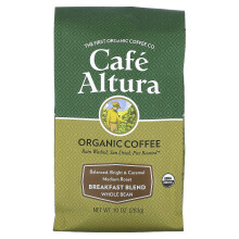 Cafe Altura, Biologische Koffie, Ontbijt Blend, Geheel Koraal, Medium Roast, 10 oz (283 g)