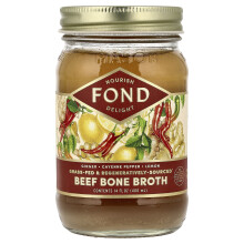 FOND Bone Broth, FOND csontleves, marhacsontleves, Ginger & Cayenne, 14 fl oz (400 ml)