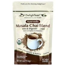 DelighTeas, Ayurvedische Masala Chai Blend, Koffievrij, 4 oz (113 g)