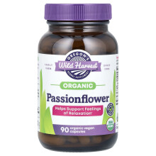 Oregon's Wild Harvest, Organic Passionflower, 90 Organic Vegan Capsules (400 mg per Capsule)