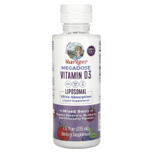 MaryRuth's, Mega dawka witaminy D3, Liposomalna, Mieszana Borówka, 4 000 IU, 7,6 fl oz (225 ml)