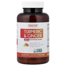 Healths Harmony, Harmonia della Salute, Turmeric & Ginger, 90 Capsule