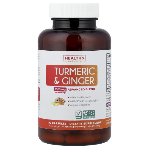 Healths Harmony, Turmeric și Ginger, 90 Capsule