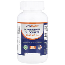 Vitamatic, Succinato di Magnesio, 180 Capsule (500 mg per Capsula)